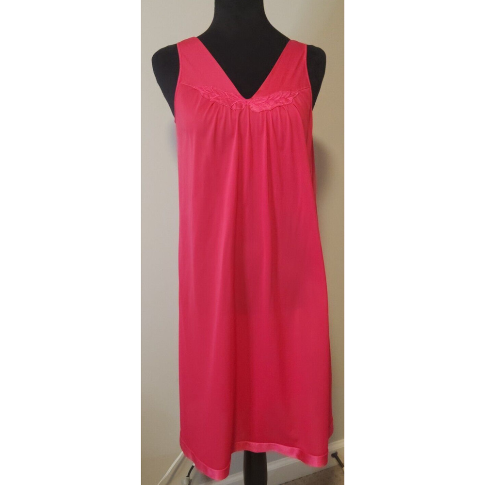 Vassarette Nightgown Women's Size S Vintage Hot Pink Fuschia Nightie Lingerie